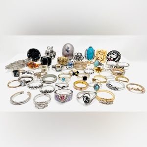 Vintage To Now Assorted Styles Fashion Rings 45 Piece Lot